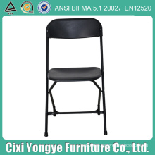 Black Metal Folding Chair with Plastic Seating